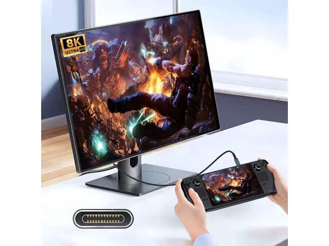 Alt view image 5 of 6 - Vszerda USB5.0 80Gbps USB-C Male to Male Type-C Cable with 240W and 16K@30hz 8K@60Hz 5K@60Hz Compatible with USB4.0 Thunderbolt3/4/5 (1.0m)