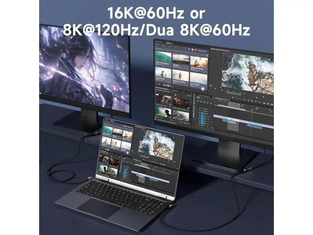 Alt view image 5 of 7 - USBC right angle Cable 6.6FT Compatible With Thunderbolt 5/4,90 degree Type C 240W Fast Charging,USB C 16K@60Hz/8K@120Hz HD Video Output for Display,USB 5/4 Cable 80Gbps Data Transfer for SSD/Dock.