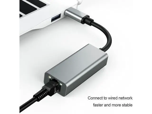 Alt view image 2 of 5 - Vszerda USB C Type C Gigabit Ethernet LAN Adapter Network Card RJ45 Windows Mac