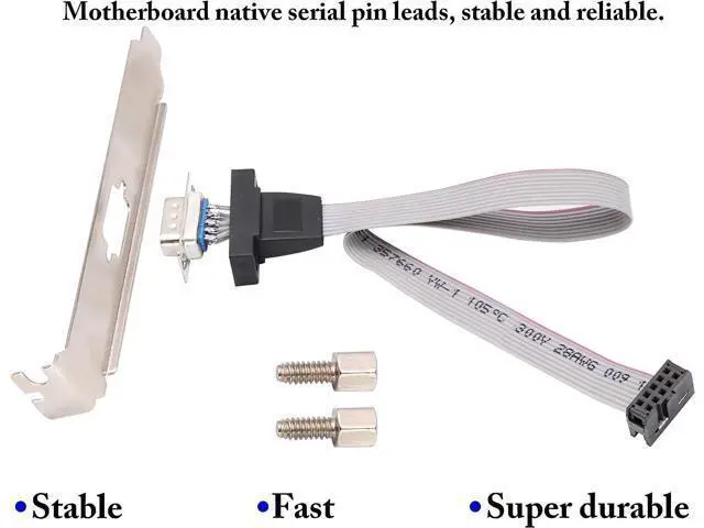 Alt view image 4 of 14 - Vszerda 1Port DB9 RS232Serial Port Bracket to 10 pin HeaderRibbon Cable Connector Adapter, DB9 Serial Male to 10P Motherboard Header Panel Mount Cable Serial Port Bracket (12in 4Pcs) (1 Port)