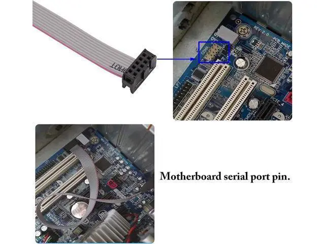Alt view image 5 of 14 - Vszerda 1Port DB9 RS232Serial Port Bracket to 10 pin HeaderRibbon Cable Connector Adapter, DB9 Serial Male to 10P Motherboard Header Panel Mount Cable Serial Port Bracket (12in 4Pcs) (1 Port)