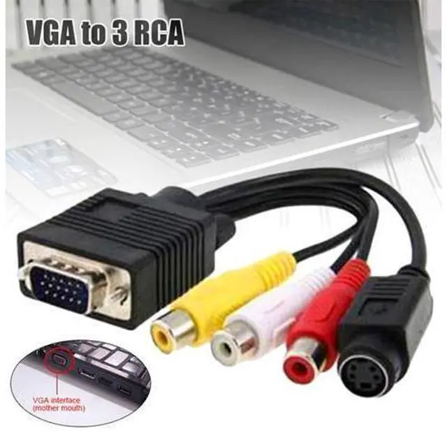 Alt view image 2 of 7 - Vszerda VGA SVGA to S-Video 3 RCA AV VGA to Video TV Out S-Video AV Adapter Converter for PC Computer Laptop