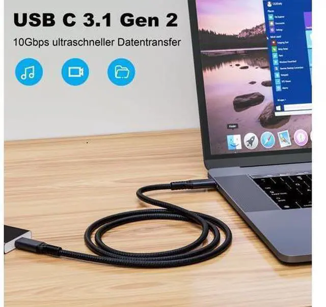 Alt view image 2 of 7 - Vszerda 2pack USB c Cable 3.3FT,usbc to usbc 3.1,10gbps Data Transfer USB-c Video 4K Monitor Cable 100W High Speed Fast Charging Cord Compatible with Thunderbolt3