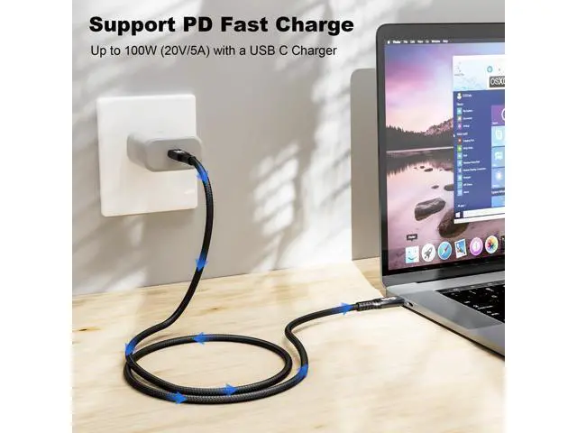 Alt view image 3 of 7 - Vszerda 2pack USB c Cable 3.3FT,usbc to usbc 3.1,10gbps Data Transfer USB-c Video 4K Monitor Cable 100W High Speed Fast Charging Cord Compatible with Thunderbolt3