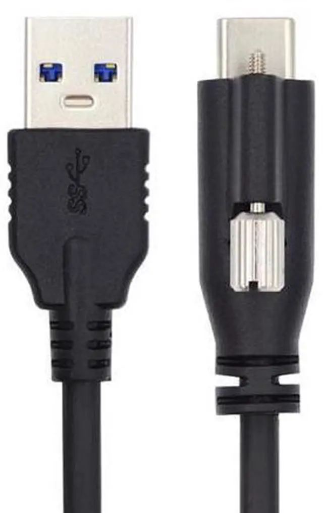 Main image of Vszerda Standard USB3.0 Data Cable to USB 3.1 Type-C Locking Connector with Panel Mount Screw for Camera 2.0M