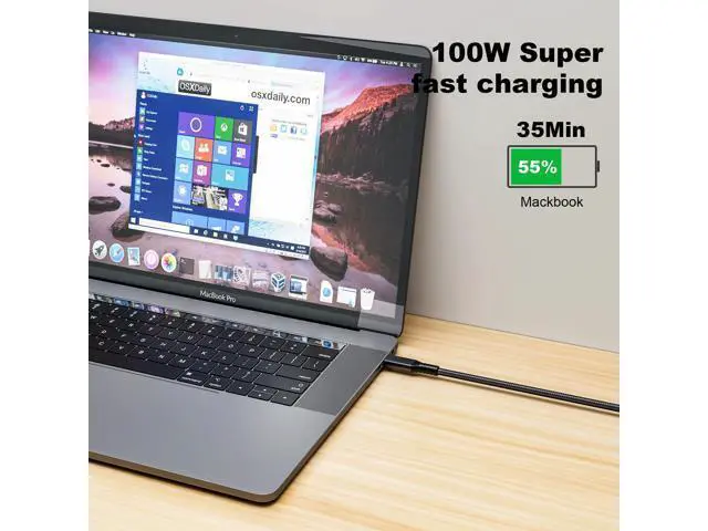 Alt view image 7 of 7 - Vszerda 2pack USB c Cable 3.3FT,usbc to usbc 3.1,10gbps Data Transfer USB-c Video 4K Monitor Cable 100W High Speed Fast Charging Cord Compatible with Thunderbolt3