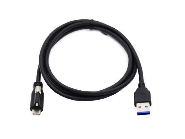 Alt view image 7 of 7 - Vszerda Standard USB3.0 Data Cable to USB 3.1 Type-C Locking Connector with Panel Mount Screw for Camera 2.0M