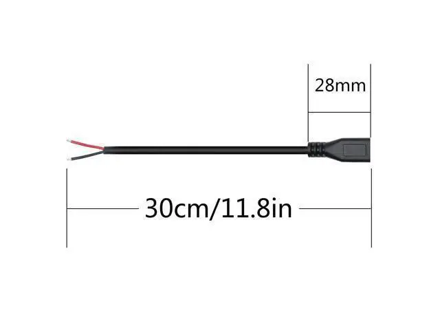 Alt view image 7 of 7 - Short Micro USB Female 2 Pin Bare Wire,30cm/11.8in Micro USB to Open End Pigtail Power Cable Easy Soldering,Micro USB 22AWG 3A for Micro USB Equipment Installed or Replace Repair DIY Cable(4Pcs)