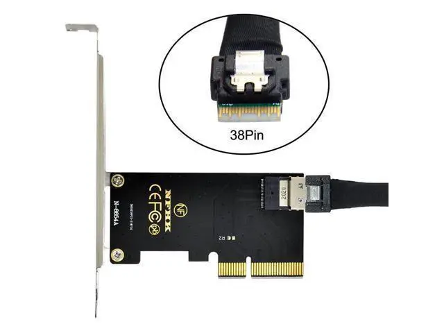 Alt view image 4 of 7 - Vszerda PCI-E 4X to U.2 U2 Kit SFF-8639 to SFF-8654 Slimline SAS NVME PCIe SSD Adapter for Mainboard