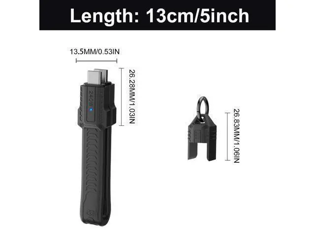 Alt view image 7 of 7 - Vszerda USB C Cable Keychain, 240W USB C Keychain Cable, 80Gbps Data Transfer, 8K 60Hz Video Display for iPhone 16 15, Thunderbolt 4/3, Laptop, External SSD, in Black 13cm