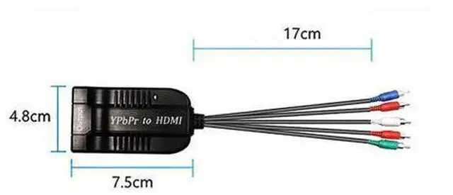Alt view image 2 of 7 - Male YPbPr to Female HDMI Converter, Component to HDMI Adapter Cable, 5RCA RGB YPbPr to HDMI Converter Supports 1080P 60Hz Video Audio for Laptop DVD Xbox One PS4 Nintendo to HDTV Monitor and Projecto