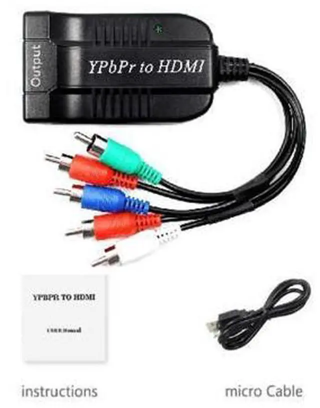 Alt view image 7 of 7 - Male YPbPr to Female HDMI Converter, Component to HDMI Adapter Cable, 5RCA RGB YPbPr to HDMI Converter Supports 1080P 60Hz Video Audio for Laptop DVD Xbox One PS4 Nintendo to HDTV Monitor and Projecto
