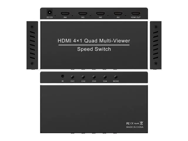 Alt view image 2 of 7 - Vszerda 1080P HDMI 4x1 Quad Multi-viewer Segmentation Converter Screen Splitter Compliant with HDMI 1.3a
