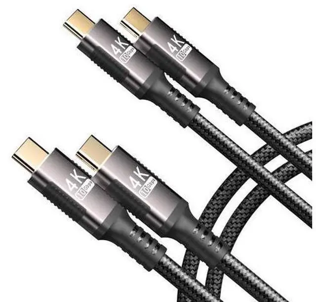Main image of Vszerda USB-c to USB-c Cable 3.3ft 2 Pack Compatible with Thunderbolt 3,USB C 3.1 Cable 10Gbps Data Transfer,4K@60Hz/2K@120Hz Video Output Monitor Cord,Type-C Nylon Braided 100W Fast Charging.