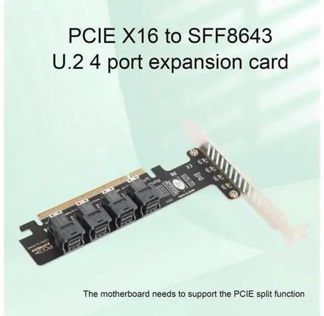 Alt view image 3 of 7 - Vszerda PCIE to U.2 Adapter Card, PCIE X16 to 4 Port U.2 NVME SFF-8643/8639 Expansion Card, PCIE 4.0 U.2 with LED indicator for
