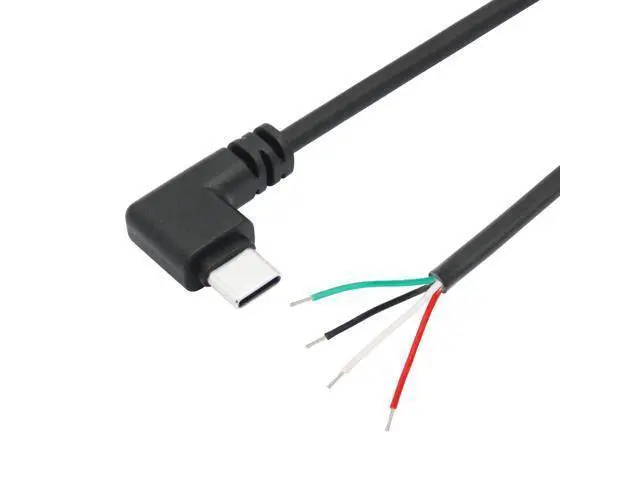 Alt view image 2 of 7 - Vszerda 4Pcs 90 Degree USB C to 4 Pin Bare Wire Open End Cable 11inch, Right Angle USB Type C Male Plug 4 Pin Pigtail Power and Data 5V/2A, for USB Device Replacement Repair DIY Cable