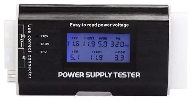 Main image of Vszerda LCD PC Computer 20/24Pin ATX SATA Power Supply Tester for Floppy HDD SATA 4pin (P4) (Dual CPU) 6pin (PCI E) Connector