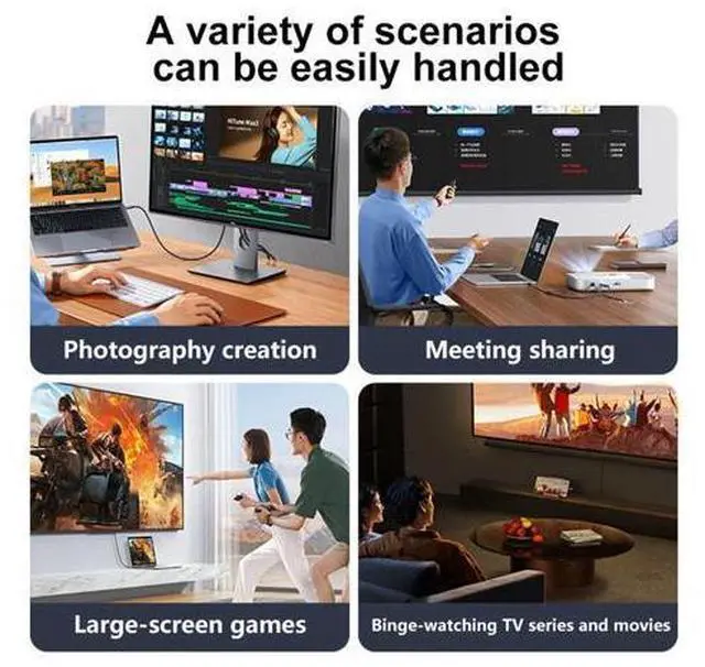 Alt view image 6 of 7 - Vszerda 16K 8K UHD HDMI 2.2 Version Type-A Male to HDMI Male HDTV Cable for HDTV Desktop Laptop Monitor (100cm)