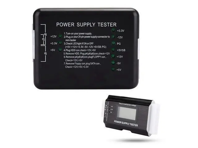 Alt view image 3 of 7 - Vszerda LCD PC Computer 20/24Pin ATX SATA Power Supply Tester for Floppy HDD SATA 4pin (P4) (Dual CPU) 6pin (PCI E) Connector