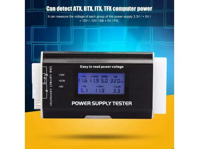 Alt view image 5 of 7 - Vszerda LCD PC Computer 20/24Pin ATX SATA Power Supply Tester for Floppy HDD SATA 4pin (P4) (Dual CPU) 6pin (PCI E) Connector
