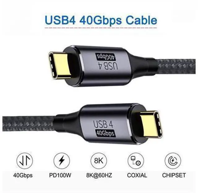 Alt view image 3 of 7 - Vszerda USB4 Cable 40Gbps with 100W Charging and 8K@60Hz 5K@60Hz USB4.0 Compatible with Thunderbolt3/4 (0.5)