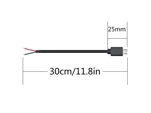Alt view image 7 of 7 - Vszerda Short Micro USB Male 2 Pin Bare Wire,30cm/11.8in Micro USB to Open End Pigtail Power Cable Easy Soldering,Micro USB 22AWG 3A for Micro USB Equipment Installed or Replace Repair DIY Cable(4Pcs)