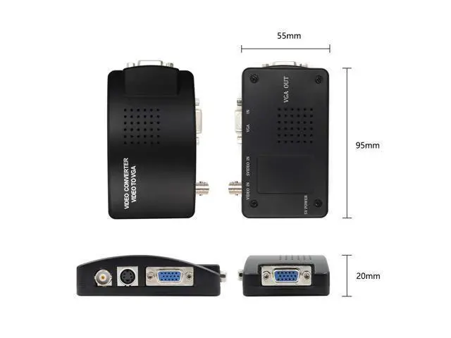 Alt view image 6 of 7 - Vszerda Portable BNC to VGA Video Converter Composite S-Video Input to PC VGA Out Adapter Digital Switch Box for PC MACTV Camera DVD DVR