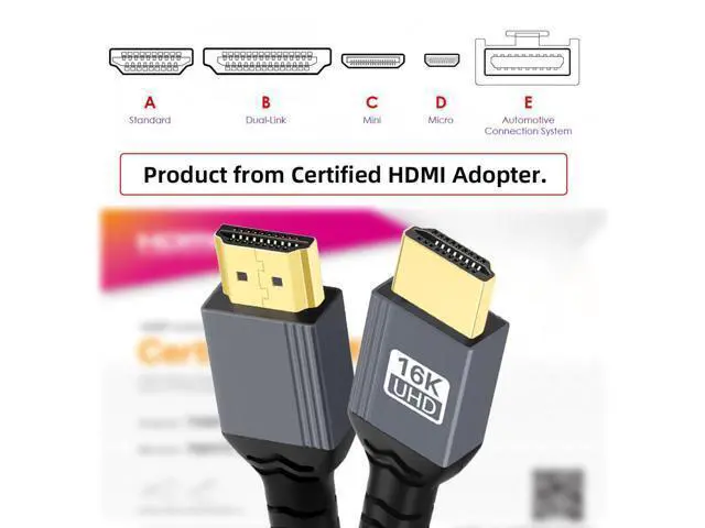 Alt view image 4 of 7 - Vszerda 16K 8K UHD HDMI 2.2 Version Type-A Male to HDMI Male HDTV Cable for HDTV Desktop Laptop Monitor (200cm)