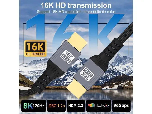 Alt view image 6 of 7 - Vszerda 16K 8K UHD HDMI 2.2 Version Type-A Male to HDMI Male HDTV Cable for HDTV Desktop Laptop Monitor (200cm)