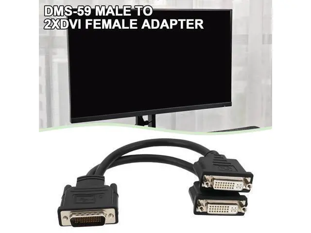 Alt view image 2 of 7 - Vszerda 1Pc DMS-59 Male to Dual DVI 24+5 Female Splitter Extension Cable Suitable for Connecting Graphics Card Monitors with DMS-59 Ports (16cm)