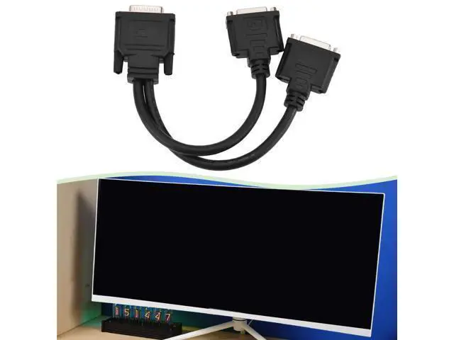 Alt view image 3 of 7 - Vszerda 1Pc DMS-59 Male to Dual DVI 24+5 Female Splitter Extension Cable Suitable for Connecting Graphics Card Monitors with DMS-59 Ports (16cm)