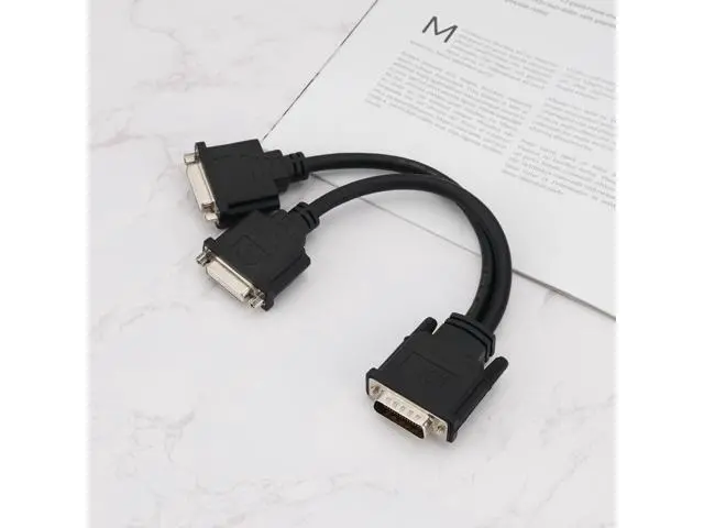 Alt view image 5 of 7 - Vszerda 1Pc DMS-59 Male to Dual DVI 24+5 Female Splitter Extension Cable Suitable for Connecting Graphics Card Monitors with DMS-59 Ports (16cm)