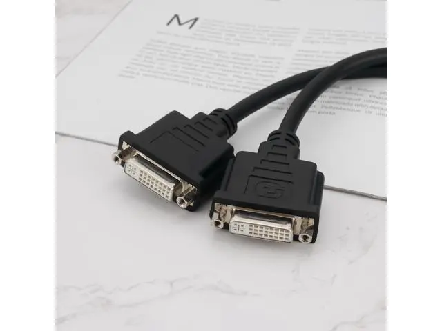 Alt view image 7 of 7 - Vszerda 1Pc DMS-59 Male to Dual DVI 24+5 Female Splitter Extension Cable Suitable for Connecting Graphics Card Monitors with DMS-59 Ports (16cm)