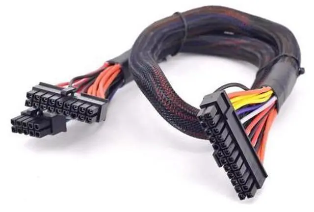 Main image of Vszerda 24 Pin ATX Cable for C.orsair AXI HXI Series PSUs, 14 Pin + 10 Pin to 24 Pin ATX PSU Power Adapter Sleeved 24.8-inch(63cm), Black