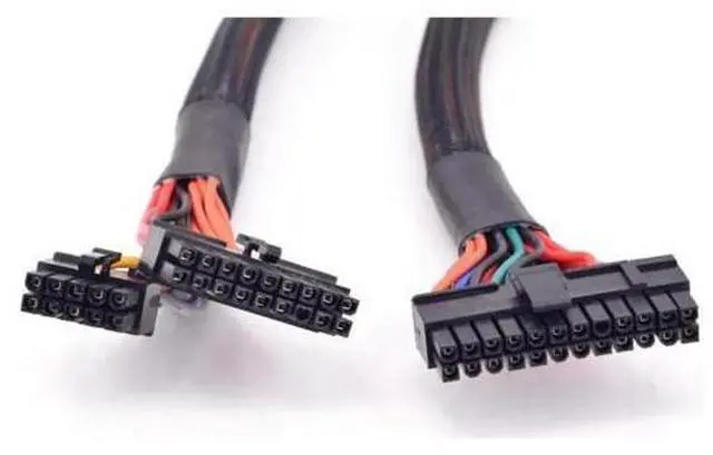 Alt view image 2 of 2 - Vszerda 24 Pin ATX Cable for C.orsair AXI HXI Series PSUs, 14 Pin + 10 Pin to 24 Pin ATX PSU Power Adapter Sleeved 24.8-inch(63cm), Black