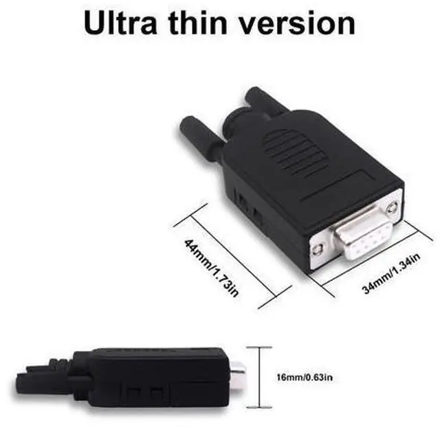 Alt view image 3 of 7 - Vszerda DB9 Female Solderless Connector Breakout Board RS232 D-SUB 9 Pin Serial Adapter Terminal Block with Case-2 Packs (Female)