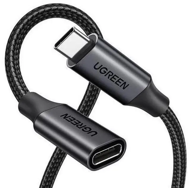 Main image of UGREEN USB C Extension Cable, (3.3Ft/10Gbps/100W), USB C Extender Nylon Type C Male to Female Cord Charging&Transfer Compatible with PSVR2/Macbook/iPad Pro/Magsafe Charger/iPhone-Black