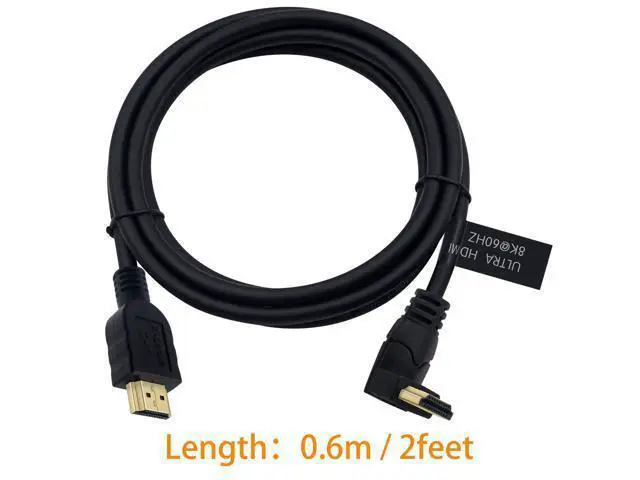 Alt view image 6 of 14 - Vszerda 8K HDMI 2.1 Cable 6feet, HDMI 48gbps 90 Degree Up Angle HDMI Male to Male HDMI 2.1 Cable with 8K 60Hz Video and 3D HDR for TV/Xbox /PS4 /PS5(M/M Up)