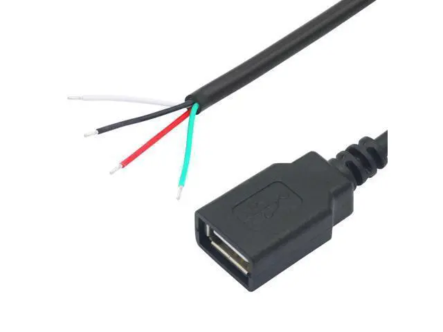 Alt view image 2 of 6 - 4Pcs Short USB A Female to 4 Pin Bare Wire 11inch, 22AWG 5V/3A USB A Female Plug 4 Pin Pigtail Wire Open End Power and Data Cable, for USB Type A Equipment Installed or Replacement Repair DIY Cable
