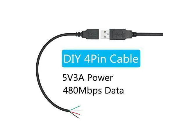 Alt view image 3 of 6 - 4Pcs Short USB A Female to 4 Pin Bare Wire 11inch, 22AWG 5V/3A USB A Female Plug 4 Pin Pigtail Wire Open End Power and Data Cable, for USB Type A Equipment Installed or Replacement Repair DIY Cable