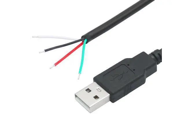 Alt view image 2 of 6 - Vszerda 4Pcs Short USB A Male to 4 Pin Bare Wire 11inch, 22AWG 5V/3A USB A Male Plug 4 Pin Pigtail Wire Open End Power and Data Cable,for USB Type A Equipment Installed or Replacement Repair DIY Cable