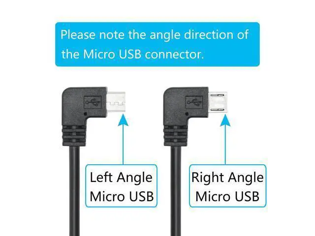 Alt view image 3 of 7 - Vszerda 11FT 90 Degree Micro USB Power Cable, Left Angle Micro USB Dash Cam Charging Cord, for Car Dash Cam, Phones and Other Devices Charging