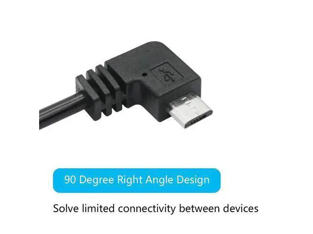 Alt view image 4 of 7 - Vszerda 11FT 90 Degree Micro USB Power Cable, Left Angle Micro USB Dash Cam Charging Cord, for Car Dash Cam, Phones and Other Devices Charging