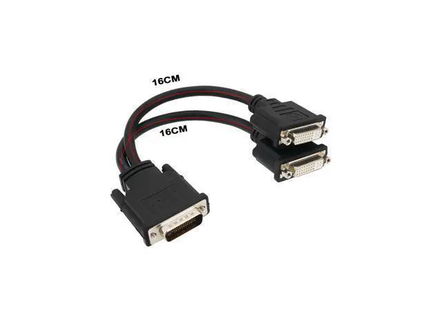 Alt view image 4 of 7 - Vszerda 1Pc DMS-59 Male to Dual DVI 24+5 Female Splitter Extension Cable Suitable for Connecting Graphics Card Monitors with DMS-59 Ports (16cm)