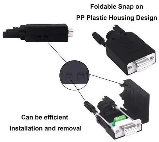 Alt view image 6 of 7 - Vszerda DB9 Solderless Connector Breakout Board RS232 D-SUB 9 Pin Serial to RXD TXD GND 235 Adapter Terminal Block with Case 2 Packs (Female)