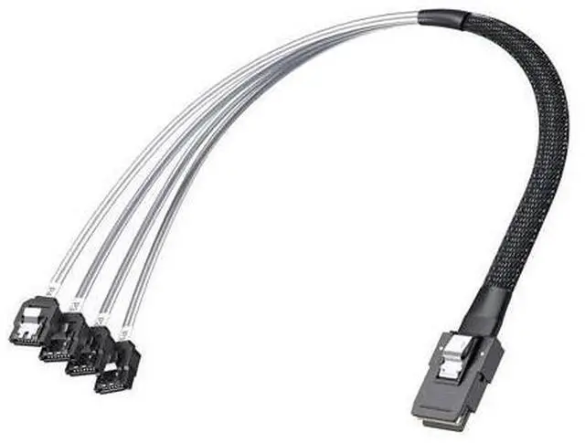 Alt view image 6 of 14 - Vszerda MiniSAS SFF-8087 Fan-Out Cable Breakout to 4xSATA, 6Gbps High-Speed Cable for RAID Controllers, Servers & Storage Enclosures, 1-m(3.3ft)