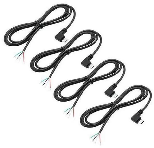 Main image of Vszerda 4Pcs Right Angle USB C to 4 Pin Bare Wire Open End Wire 1M/3FT, 90 Degree USB Type C Male Plug 4 Pin Pigtail Power and Data Cable 5V/2A, for USB Type C Device Replacement Repair DIY Cable