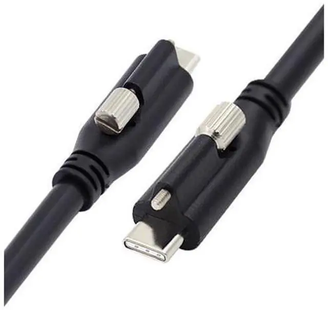 Main image of Vszerda Screw Locking USB 3.1 Type-C to USB-C Cable 3.25A USB 3.0 Cord with Single Panel Mount Connector 10Gbps Data 65W PD Power for Laptop Tablet 3.94FT/1.2M
