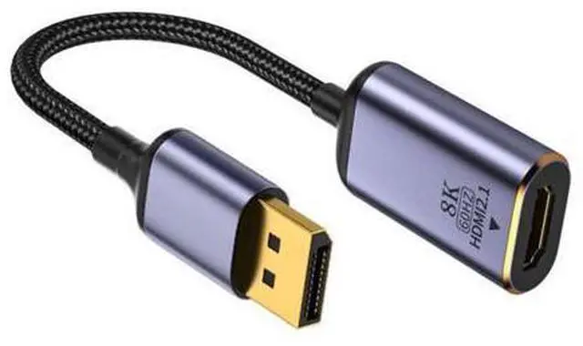Main image of Vszerda DisplayPort 1.4 Source to HDMI 2.0 Display 8K 60hz UHD 4K DP to HDMI Female Monitor Adapter Cable