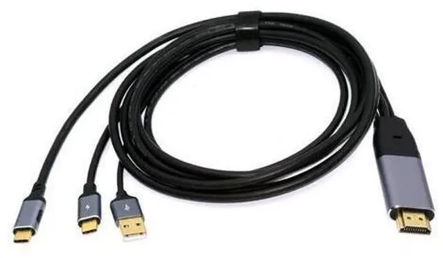 Main image of Vszerda Reversed HDMI to USB-C Cable 4K, HDMI Type-A Source to Type-C Male Touch Screen Displays HDTV Cord for Laptop Monitor 2.0m/6.56ft